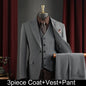 Men Suit Outfit Simple Solid Turn Down Collar Blazer Man Single-breasted Vest Straight-leg Pant Male Slim Wedding 3-piece Set