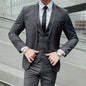 Suit (Blazer+Vest +Trousers) Men's Fashionable Gentleman Business Banquet Korean-style Formal Dress Casual Wedding 3-piece Set