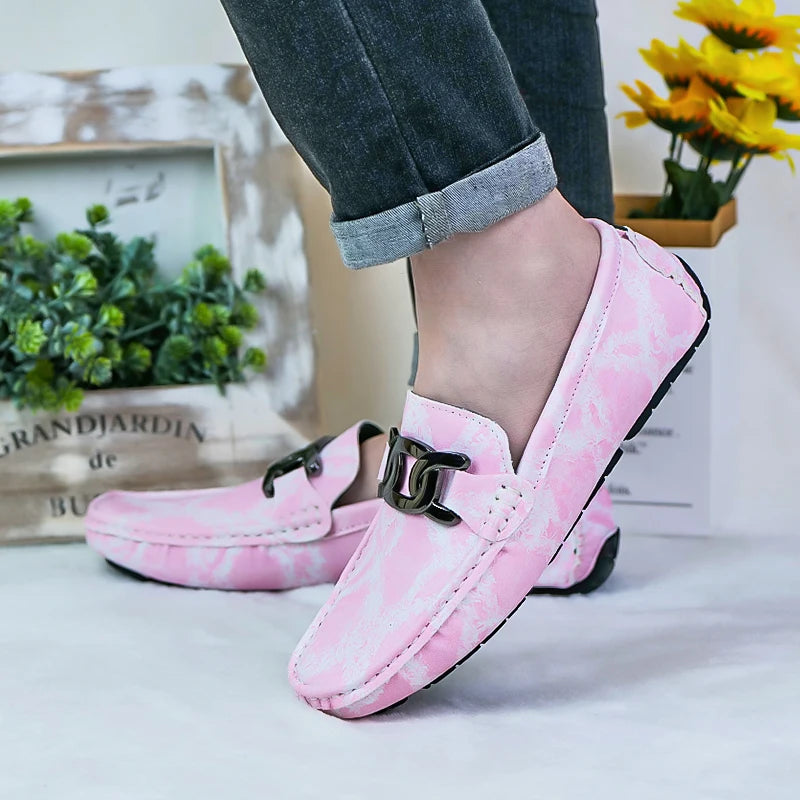 Non-Slip Outdoor Loafers Moccasins All-match Mens Casual Shoes Comfortable Leather Man Slip on Flats Soft Bottom Business Shoes