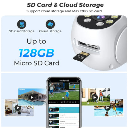 4K 8MP PTZ WIFI Camera Dual Lens Dual Screen 4X Digital Zoom IP Camera 10MP HD Auto Tracking Outdoor CCTV Surveillance O-KAM Pro