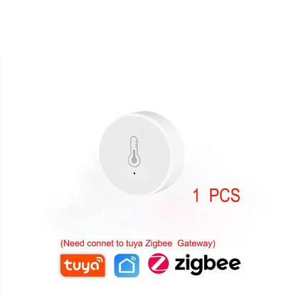 Tuya Zigbee Smart Temperature Humidity Sensor Indoor Hygrometer Controller Monitoring Work with Smart Speaker Alexa Google Home