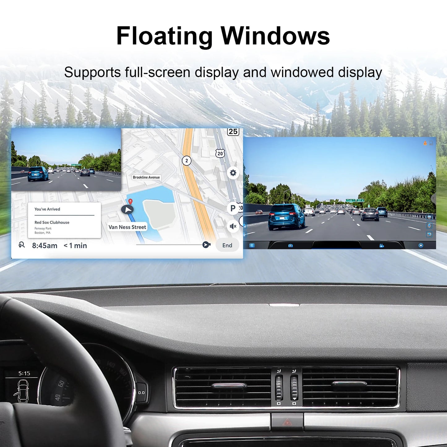 USB Front Dash Camera Universal Car DVR for Android System with ADAS Plug in the SD Card, Night Vision Loop Recording 1080P HD