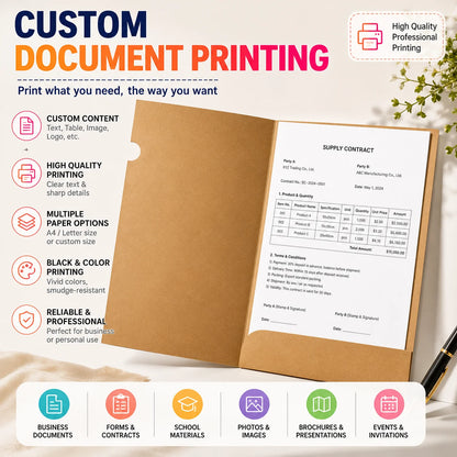 DIY Custom File Printing - Personalized For Your Company Documents Letter| We Will DropShipping For You