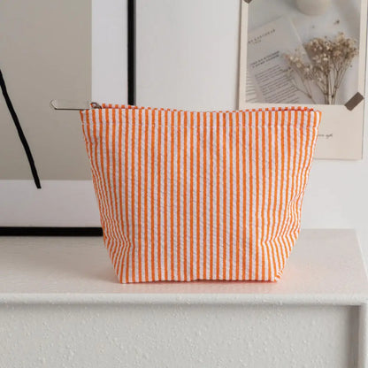 Women's Striped Beach Clutch Bag Versatile Small Woven Crochet Handbags Purses Knitting Dumpling Clutch Casual Bag