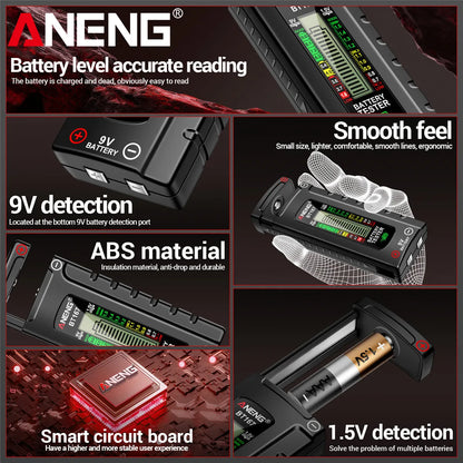 ANENG BT167 household battery level tester does not require power supply to measure D/C/AA/AAA/9V/button battery level detector