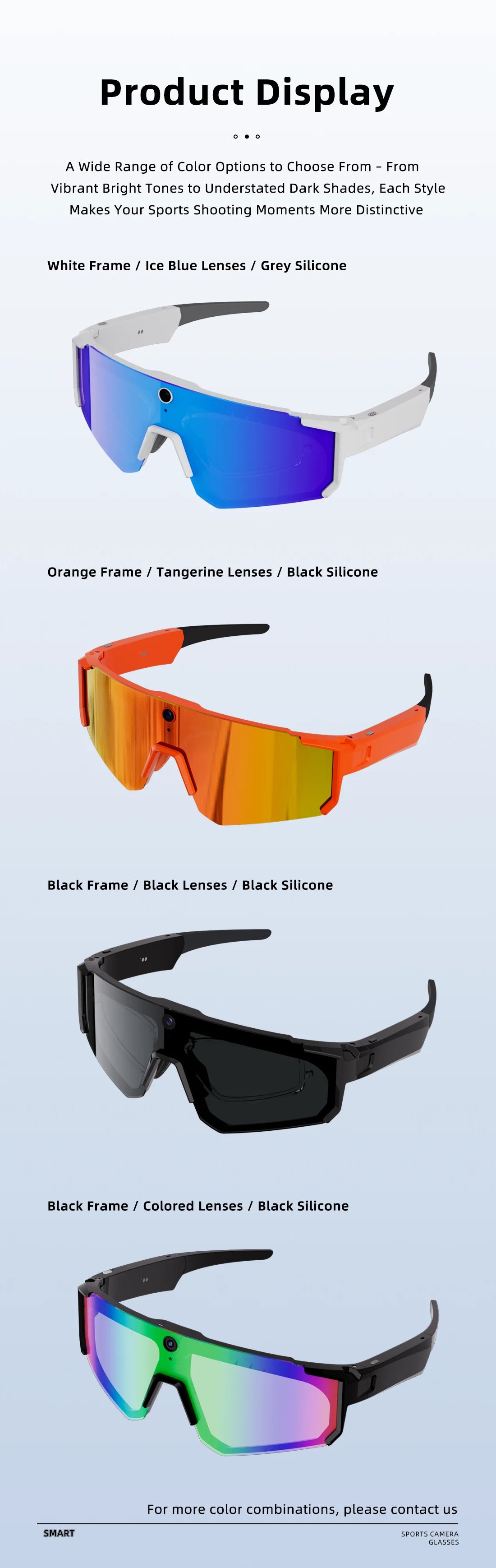 New AI Smart Glasses With Camera 1200P Video Recording Anti-Shake Shooting Sunglasses Bicycle Riding Windproof Goggles Men Women