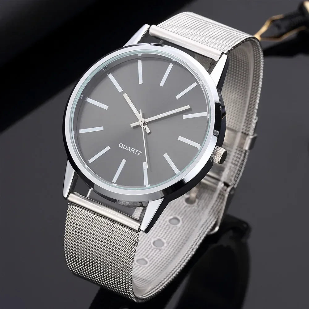 Womens Casual Round Quartz Watch Luxury Mesh Metal Bracelet Watches for Women Fashion Montre Femme Wristwatches for Ladies