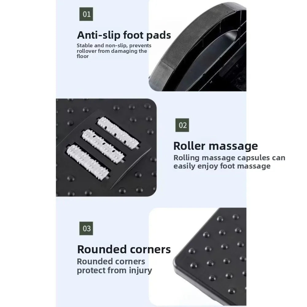 Portability with Massage Rollers Foot Rest 180 Degree Swing Ergonomic Foot Stool Office Foot Rest Under Desk