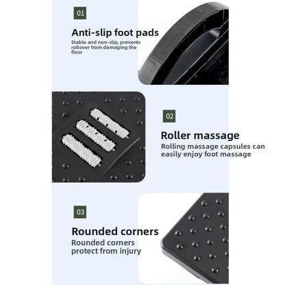 Portability with Massage Rollers Foot Rest 180 Degree Swing Ergonomic Foot Stool Office Foot Rest Under Desk