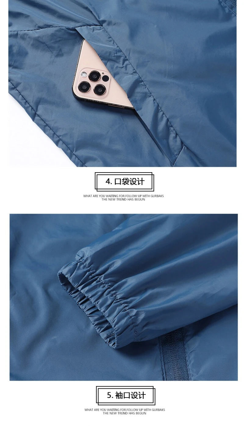 Outdoor Fashion Thin Sports Coat Men Mountain Climbing, Travel, Fishing, Camping, Waterproof Sun-protective Hooded Skin Clothing