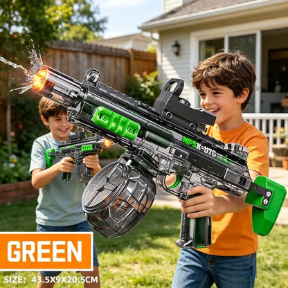 MP5K Full Automatic Water Gun Toy with Retractable Stock Linked Recoil Mechanism Water Pistol Summer Outdoor Beach Shooting Game