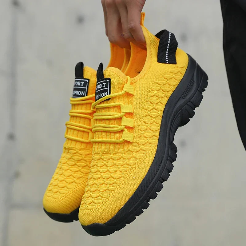 Men Sneakers Thick Soled Casual Shoes Men Cushioning Sports Shoes Lightweight Outdoor Walking Shoes Plus Size 39-46 Sneakers Men