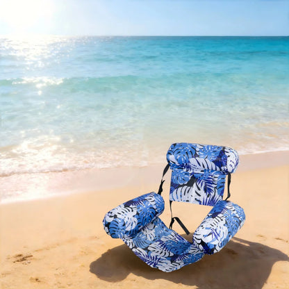 Adult Foldable Water Hammock Chair – Inflatable Pool Lounge with Armrests, Portable Float for Sunbathing & Fun