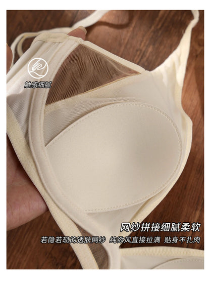 Sexy Deep V Rabbit Ear Bra, Wireless Invisible Summer Bra for Women, Thin Breathable Comfort Bralette Small Chest No Underwire