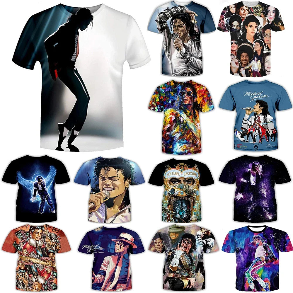 Summer Fashion Hip Hop Artist Print Retro Cool Casual Men's Harajuku Street Style Short-Sleeve Stylish Quick-Drying Breathable