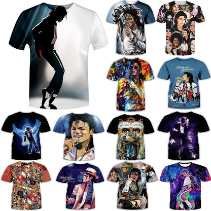 Summer Fashion Hip Hop Artist Print Retro Cool Casual Men's Harajuku Street Style Short-Sleeve Stylish Quick-Drying Breathable