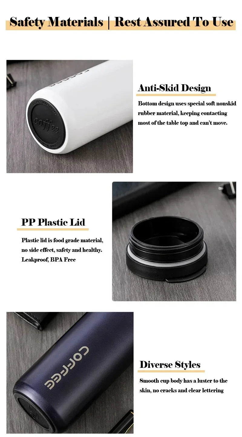 400ML Stainless Steel Coffee Thermos Leakproof Car Vacuum Flasks Thermal Coffee Mug Portable Travel Portable Insulated Bottle