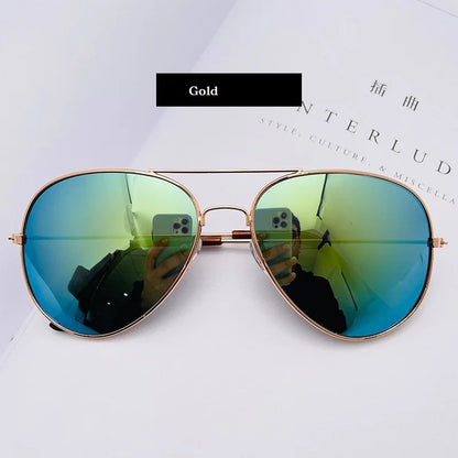 2024 Pilot Aviation Sunglasses MenShades Retro Classic Silver Sun Glasses Female Male  Brand  metal frame sunglasses sunshade