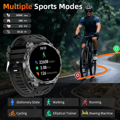 T-Rex 3 Military 1000mAh Super Capacity Battery Men Smart Watch 1.75" HD Screen Call 5ATM Waterproof Sport Smart Watches For Men