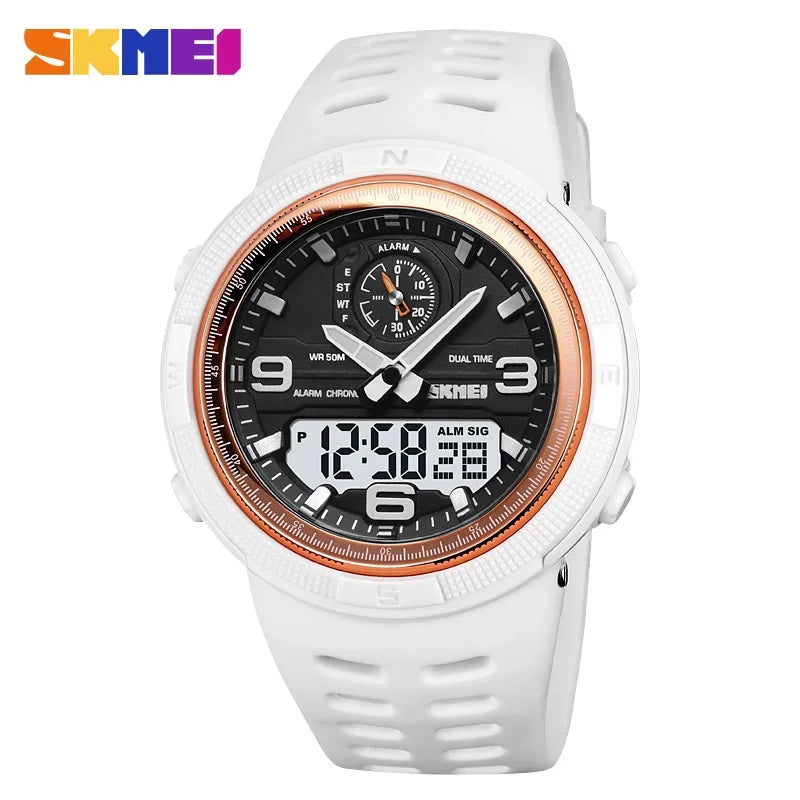 SKMEI  Outdoor Sports Men's Electronic 1655 Watch Dual Display Multi functional Waterproof Student Exploration Watch