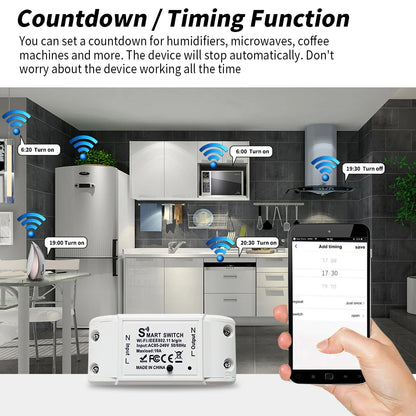 Universal Breaker Timer Smart Life APP Wireless Remote Control Works with Alexa Google Home DIY WiFi Smart Light Switch
