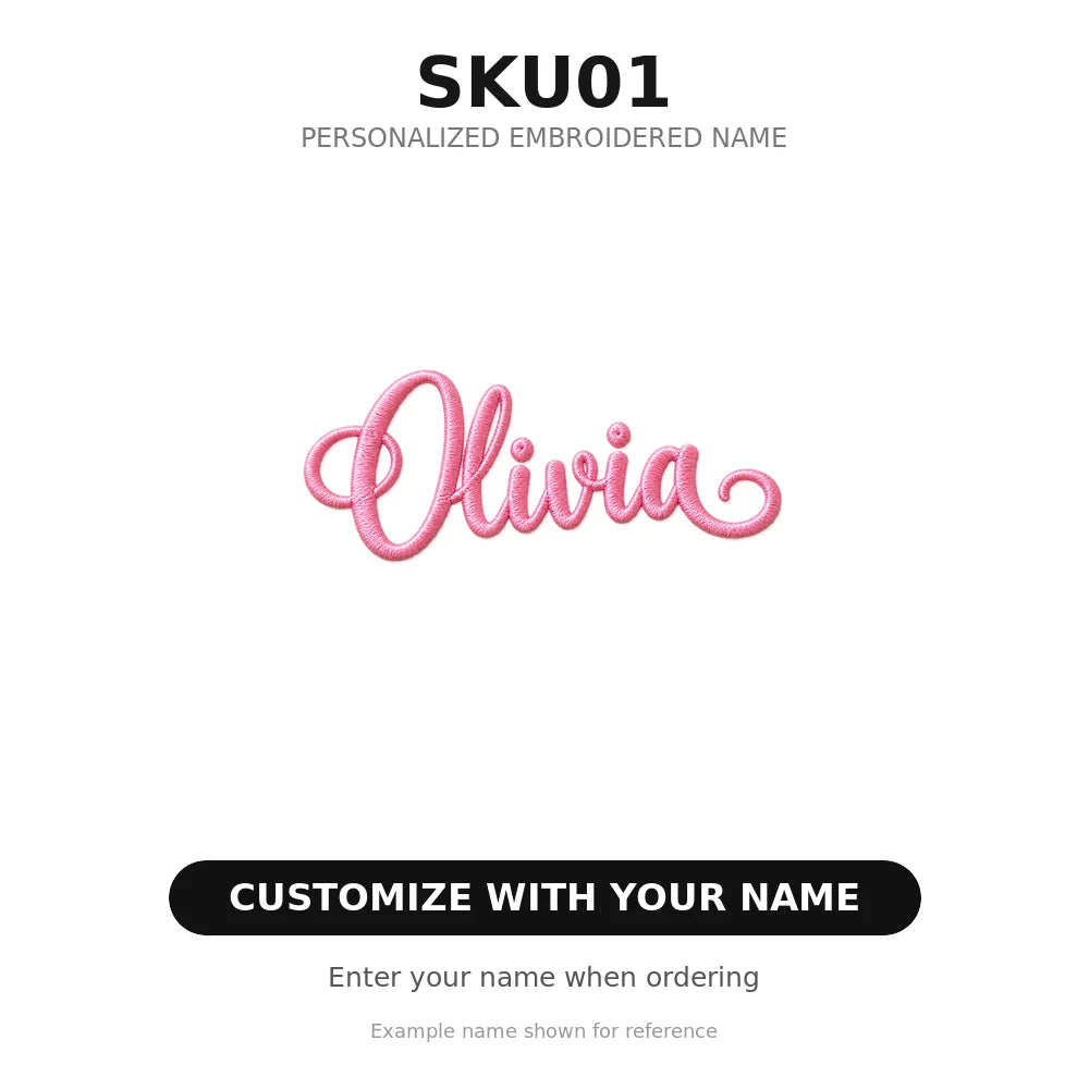 4.5cm Custom Name Embroidery Patch Sew‑on Only Personalized Name Applique for Kids Backpack Jacket Clothing DIY Decor