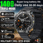 2026 Nowy Wojskowy CZOŁG Smartwatch Połączenia Bluetooth Wodoodporność 10ATM Bateria 1400mAh Monitorowanie Tętna Zegarek Sportowy Outdoor Męski