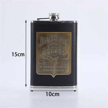Stainless Steel Wine Bottle with Patch, Outdoor Portable On-the-go Wine Bottle, Small Diameter, High Color