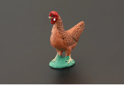 Solid simulation animal model domestic chicken rooster hen chick ornaments home decoration crafts