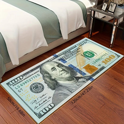 Creative 100Dollar Banknote Pattern Area Rug Bedroom Kitchen Laundry Room Corridor Halloween Christmas Easter Thanksgiving Decor