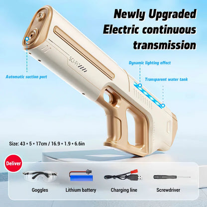 Children's Fully Automatic Water Storage Gun Large Capacity Electric Water Absorbing Toy Gun Summer Outdoor Water Toy Gift