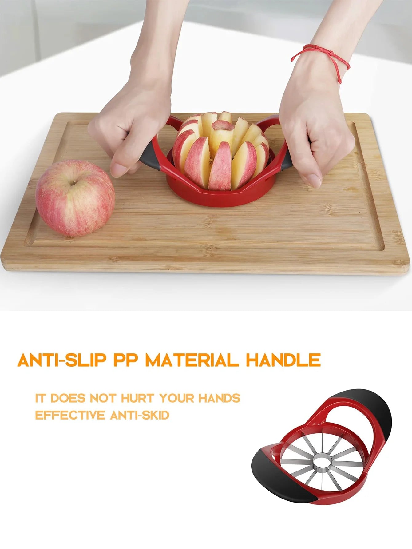 Stainless Steel Apple Cutter Corer And Slicer Lightweight Anti-slip Handle Kitchen Tool for Easy Fruit Preparation