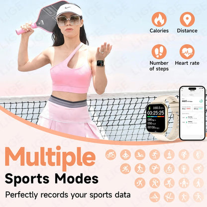 LIGE Fashion Smart Watch Women Bluetooth Call Women‘s Health Monitor Heart Rate Blood Oxygen Sports Fitness Smartwatch For Men