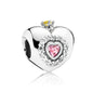 2025 Hot selling 925 Silver Pink Bird Moon Pendant Suitable for European Bracelets DIY Accessories Women's Charm Jewelry Gifts