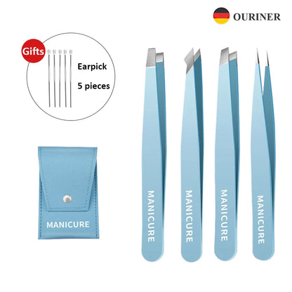Eyebrow Tweezer Colorful Hair Beauty Fine Hairs Puller Stainless Steel Slanted Eye Brow Clips Removal Makeup Tools