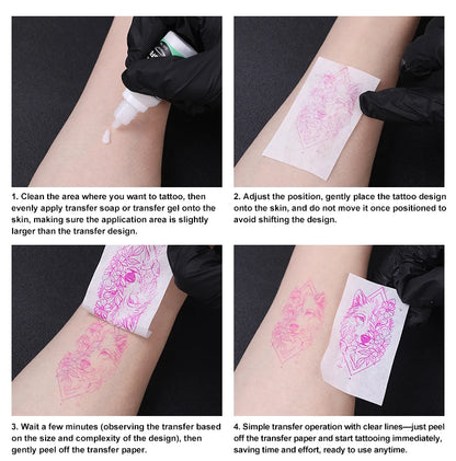 Pink 4-Layer Tattoo Transfer Paper A4 Size 100 Sheets Professional Tattoo Stencil Paper Thermal Copier Tattoo Supply