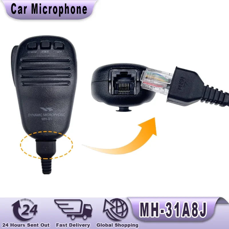 Car Portable Microphone MH-31A8J Microphone for FT-817ND FT-857D FT-897D FT-450D FT-900/AT FT-818 FT-891 Walkie Talkie MH-31