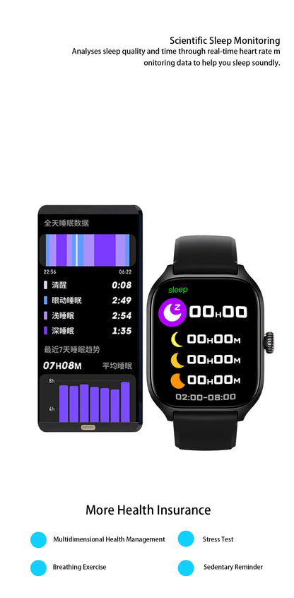 2.01'' Smartwatches Fitness Tracker Blood Pressure Monitor BT Call Sports Wrist Smart Watches for Men Women 2026 Android Phones
