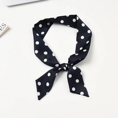 2025 Brand Design Dot Pattern Women Scarf Luxury Silk Scarf Fashion Hair Headband Foulard Skinny Bag Scarves Neckerchief