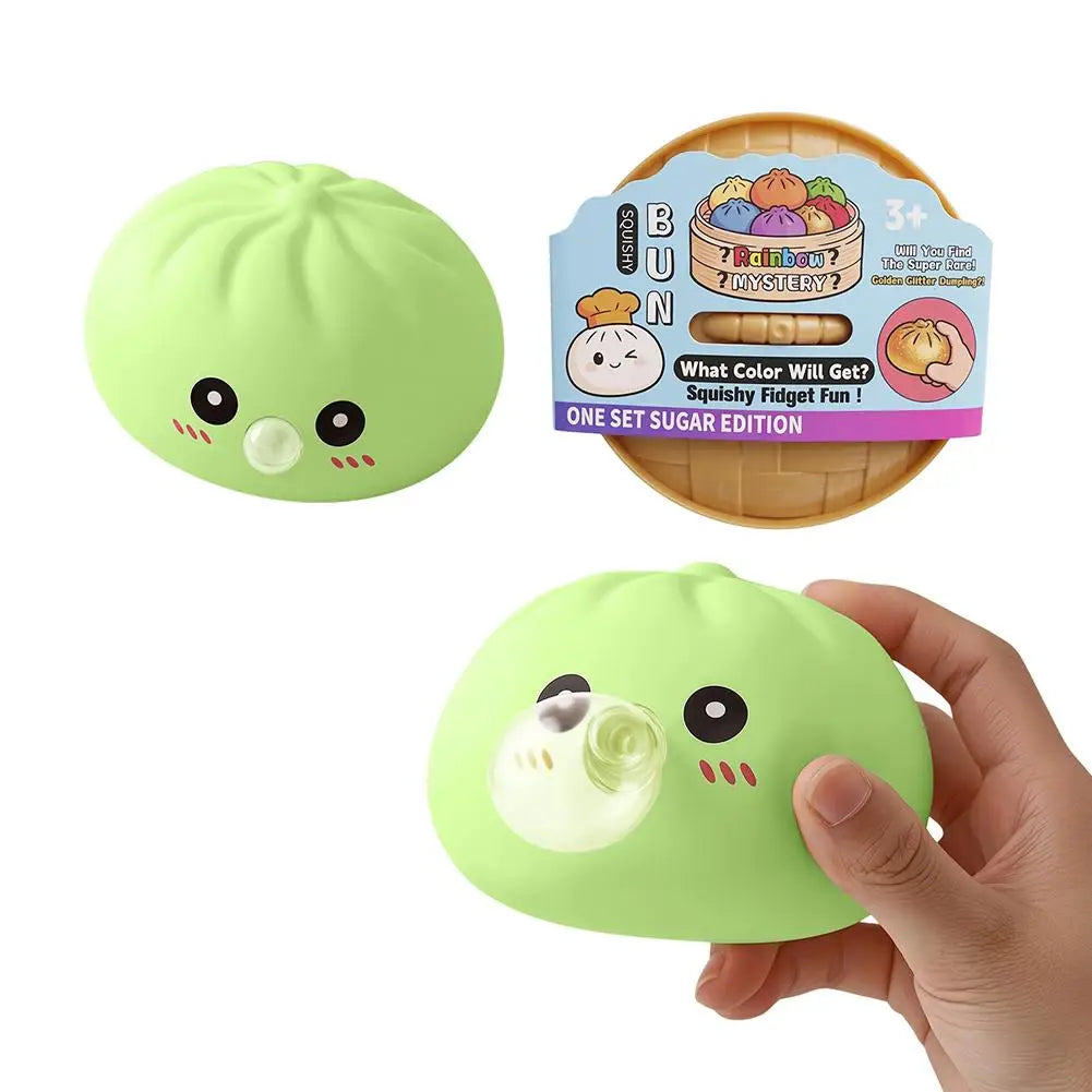 Rainbow Dumpling Squishes Stress Ball Reusable Low Rebound Decompression Toy Soft Dough Ball for Adults & Kids