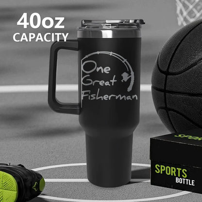 1200ML Stainless Steel Thermos Cup with Straw & Handle Ice Coffee Drink Vacuum Insulated Cup Car Travel Gym Outdoor Water Bottle