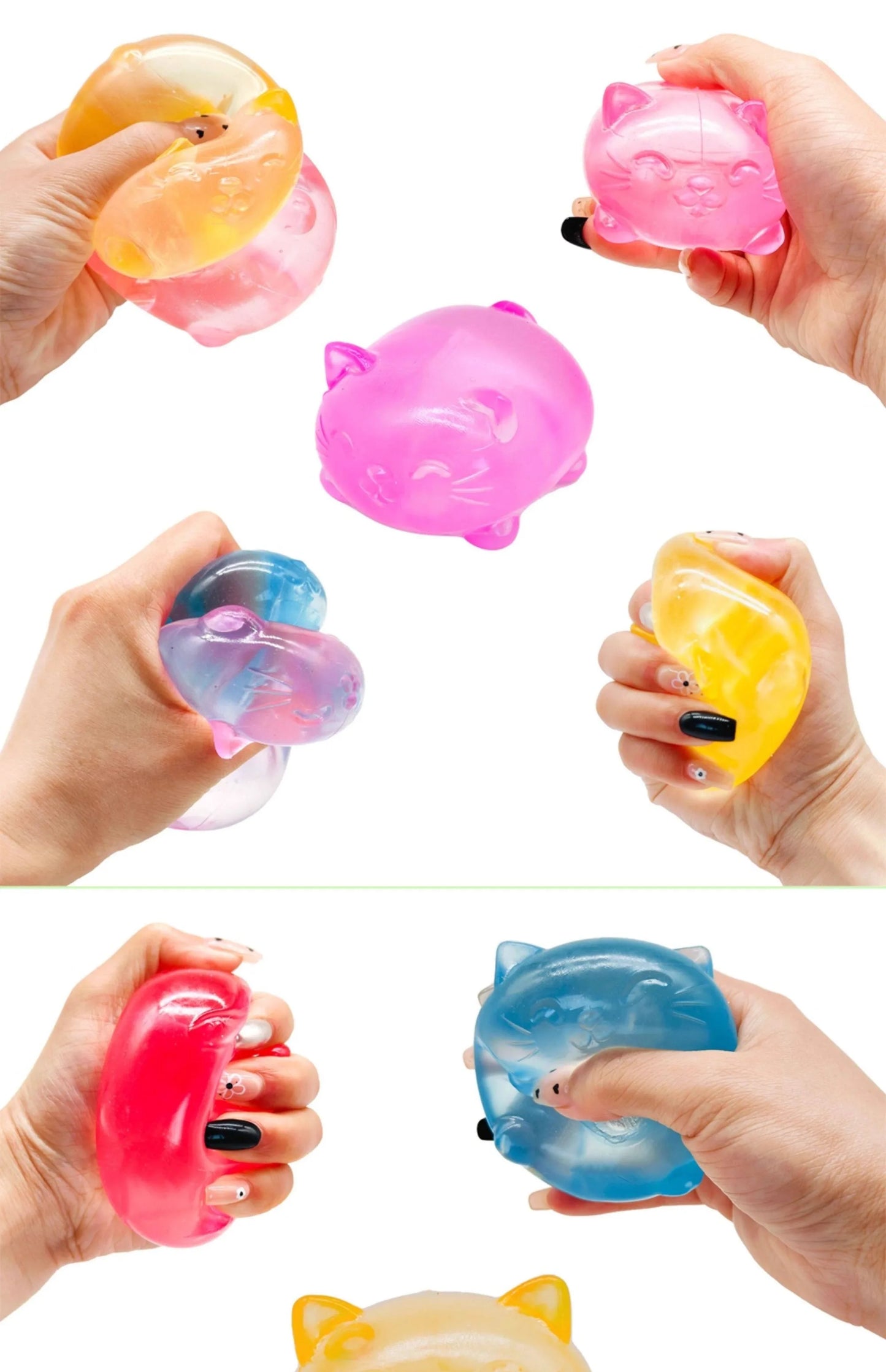 1Pc Mini Cute Cat Maltose Decompression Toy Non Stick Odorless Non-toxic Fun Toy Pressure Relief Tool For Adults and Students