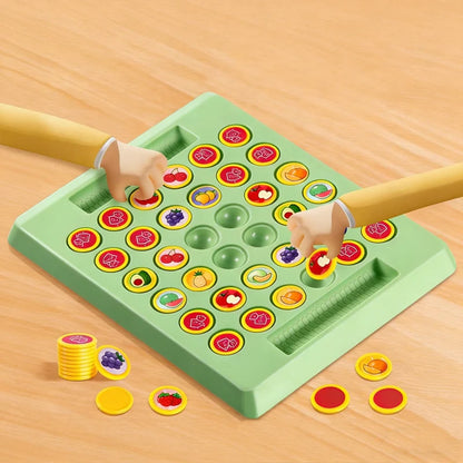 Kids Memory Game Board Chess 54 Cards Animal Fruit Flip Chess Educational Logical Thinking Learning Toy for 2-4 Players