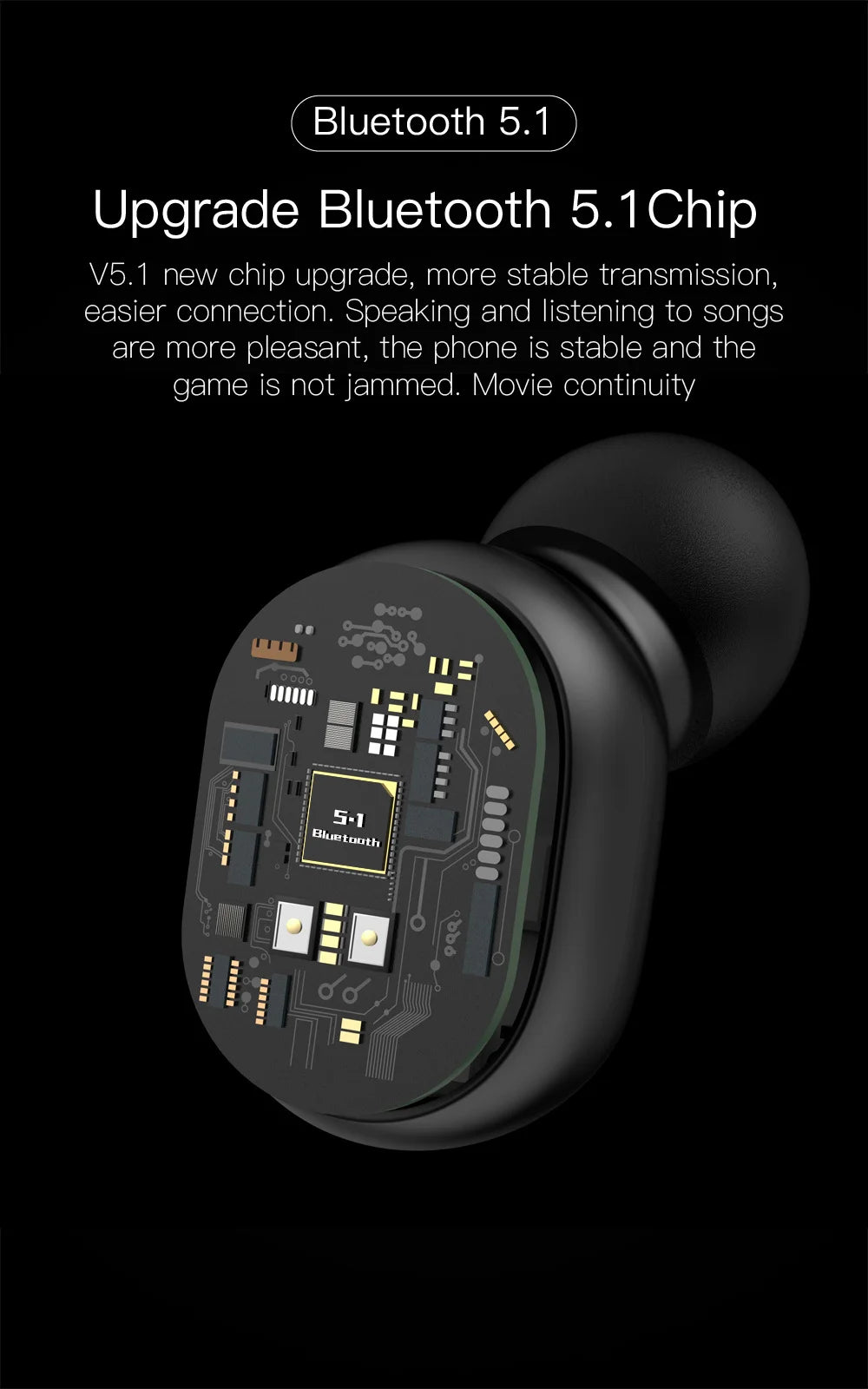 E6S Bluetooth 5.3 TWS Earbuds Noise Cancelling Wireless Headphones, HD Mic, Deep Bass, One-Step Pairing for Gaming & Calls