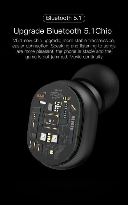 E6S Bluetooth 5.3 TWS Earbuds Noise Cancelling Wireless Headphones, HD Mic, Deep Bass, One-Step Pairing for Gaming & Calls