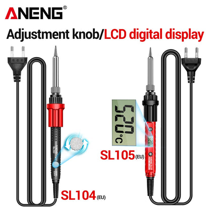 ANENG SL105 Electric Soldering Iron 60W Display Adjustable 180°C~520°C Temperature Professional Portable Welding Repair 220V Kit