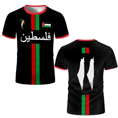 Palestine Football T Shirts Summer Fashion Short Sleeve Palestinian Flag 3D Printed T-shirts Casual O Neck Loose Mens Tops Tees