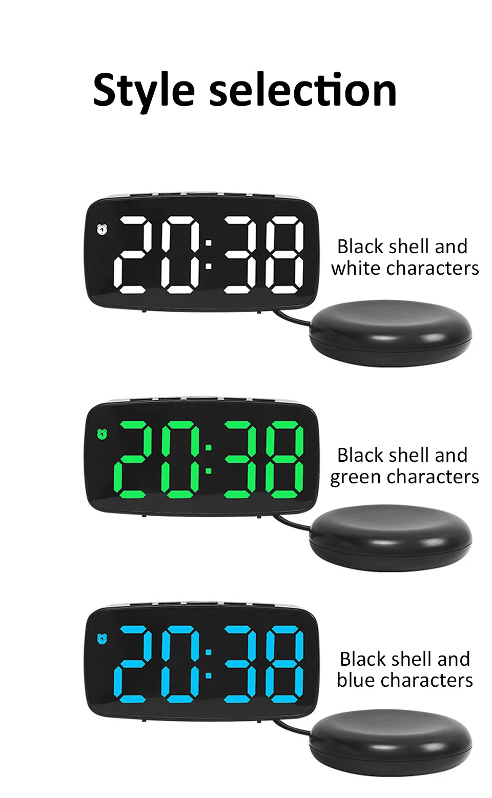 Super Loud Vibrating Alarm Clock LED Table Clock with Brightness Adjustment Desktop Clock for Heavy Sleeper Deaf Hard of Hearing