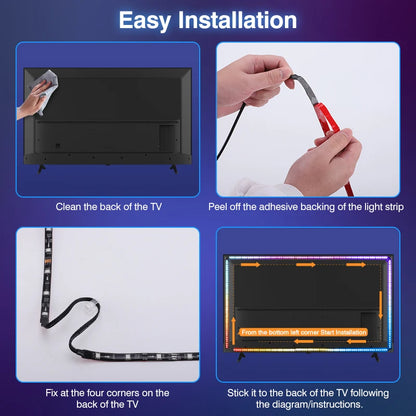 TV Ambient Backlight For 40-85Inch Color Real-Time Sync LED Light Strip For 4K HDMI-Compatible 2.0 Device Sync Box Light Kit