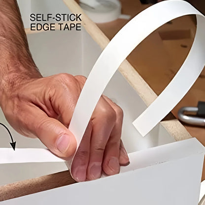 1PC 118.11inch Beautiful Border White Sticke Rwood Grain Edge Banding Cover Up, Repair Wall, Furniture, Edge Decoration Sticker